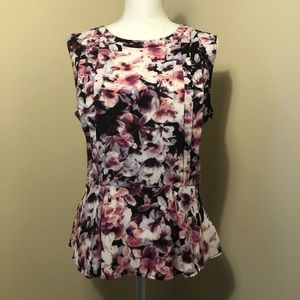 Floral Fit & Flare Sleeveless Blouse